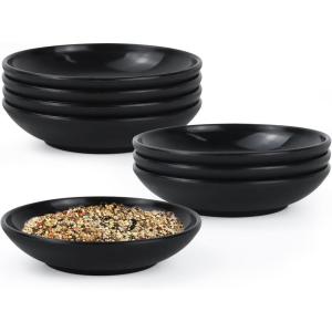 imageHomienly Wheat Straw Dinner Plates Set of 8 10 Inch Microwave and Dishwasher Safe Unbreakable Kids Plates 4 Colors Multi MS 01Black