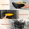 imageHomienly Wheat Straw Bowls Set Premium Wheat Straw Bowls Set of 6 Mixing Bowls for Kitchen Salad Cereal NutsMicrowave ampamp Dishwasher Safe Nesting Bowls Includes 3 SizesBlackBlack