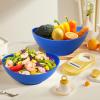 imageHomienly Wheat Straw Bowls Set Premium Wheat Straw Bowls Set of 6 Mixing Bowls for Kitchen Salad Cereal NutsMicrowave ampamp Dishwasher Safe Nesting Bowls Includes 3 SizesBlackBlue