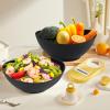 imageHomienly Wheat Straw Bowls Set Premium Wheat Straw Bowls Set of 6 Mixing Bowls for Kitchen Salad Cereal NutsMicrowave ampamp Dishwasher Safe Nesting Bowls Includes 3 SizesBlackBlack