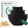 imageHomienly Wheat Straw Bowls Set Premium Wheat Straw Bowls Set of 6 Mixing Bowls for Kitchen Salad Cereal NutsMicrowave ampamp Dishwasher Safe Nesting Bowls Includes 3 SizesBlackBlack