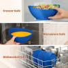 imageHomienly Wheat Straw Bowls Set Premium Wheat Straw Bowls Set of 6 Mixing Bowls for Kitchen Salad Cereal NutsMicrowave ampamp Dishwasher Safe Nesting Bowls Includes 3 SizesBlackBlue