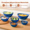 imageHomienly Wheat Straw Bowls Set Premium Wheat Straw Bowls Set of 6 Mixing Bowls for Kitchen Salad Cereal NutsMicrowave ampamp Dishwasher Safe Nesting Bowls Includes 3 SizesBlackBlue