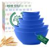 imageHomienly Wheat Straw Bowls Set Premium Wheat Straw Bowls Set of 6 Mixing Bowls for Kitchen Salad Cereal NutsMicrowave ampamp Dishwasher Safe Nesting Bowls Includes 3 SizesBlackBlue
