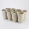 imageHomienly Wheat Straw Cups 8 PCS Plastic Cups Unbreakable Drinking Cup Reusable Dishwasher Safe Water Glasses with 4 Colors 12 OZBeige