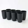 imageHomienly Wheat Straw Cups 8 PCS Plastic Cups Unbreakable Drinking Cup Reusable Dishwasher Safe Water Glasses with 4 Colors 12 OZBlack