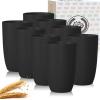 imageHomienly Wheat Straw Cups 8 PCS Plastic Cups Unbreakable Drinking Cup Reusable Dishwasher Safe Water Glasses with 4 Colors 12 OZBlack
