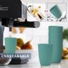 imageHomienly Wheat Straw Cups 8 PCS Plastic Cups Unbreakable Drinking Cup Reusable Dishwasher Safe Water Glasses with 4 Colors 12 OZGreen