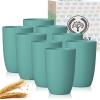 imageHomienly Wheat Straw Cups 8 PCS Plastic Cups Unbreakable Drinking Cup Reusable Dishwasher Safe Water Glasses with 4 Colors 12 OZGreen