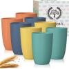 imageHomienly Wheat Straw Cups 8 PCS Plastic Cups Unbreakable Drinking Cup Reusable Dishwasher Safe Water Glasses with 4 Colors 12 OZMulticolor