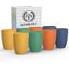 imageHomienly Wheat Straw Cups 8 PCS Plastic Cups Unbreakable Drinking Cup Reusable Dishwasher Safe Water Glasses with 4 Colors 12 OZMulticolor