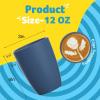 imageHomienly Wheat Straw Cups 8 PCS Plastic Cups Unbreakable Drinking Cup Reusable Dishwasher Safe Water Glasses with 4 Colors 12 OZNavy Blue