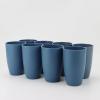 imageHomienly Wheat Straw Cups 8 PCS Plastic Cups Unbreakable Drinking Cup Reusable Dishwasher Safe Water Glasses with 4 Colors 12 OZNavy Blue