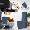 imageHomienly Wheat Straw Cups 8 PCS Plastic Cups Unbreakable Drinking Cup Reusable Dishwasher Safe Water Glasses with 4 Colors 12 OZNavy Blue