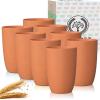 imageHomienly Wheat Straw Cups 8 PCS Plastic Cups Unbreakable Drinking Cup Reusable Dishwasher Safe Water Glasses with 4 Colors 12 OZOrange