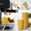 imageHomienly Wheat Straw Cups 8 PCS Plastic Cups Unbreakable Drinking Cup Reusable Dishwasher Safe Water Glasses with 4 Colors 12 OZYellow