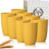 imageHomienly Wheat Straw Cups 8 PCS Plastic Cups Unbreakable Drinking Cup Reusable Dishwasher Safe Water Glasses with 4 Colors 12 OZYellow