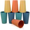 imageHomienly Wheat Straw Cups Set of 8 Unbreakable Drinking Cups Reusable Dishwasher Safe Water Glasses Kids Size 8 OZ8 PC Colorful