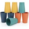 imageHomienly Wheat Straw Cups Set of 8 Unbreakable Drinking Cups Reusable Dishwasher Safe Water Glasses Kids Size 8 OZ8 PC Colorful