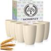 imageHomienly Wheat Straw Cups Set of 8 Unbreakable Drinking Cups Reusable Dishwasher Safe Water Glasses Kids Size 8 OZBeige