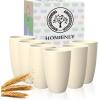 imageHomienly Wheat Straw Cups Set of 8 Unbreakable Drinking Cups Reusable Dishwasher Safe Water Glasses Kids Size 8 OZBeige