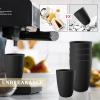 imageHomienly Wheat Straw Cups Set of 8 Unbreakable Drinking Cups Reusable Dishwasher Safe Water Glasses Kids Size 8 OZBlack