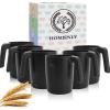 imageHomienly Wheat Straw Cups Set of 8 Unbreakable Drinking Cups Reusable Dishwasher Safe Water Glasses Kids Size 8 OZBlack