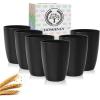 imageHomienly Wheat Straw Cups Set of 8 Unbreakable Drinking Cups Reusable Dishwasher Safe Water Glasses Kids Size 8 OZBlack