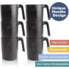 imageHomienly Wheat Straw Cups Set of 8 Unbreakable Drinking Cups Reusable Dishwasher Safe Water Glasses Kids Size 8 OZBlack