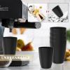 imageHomienly Wheat Straw Cups Set of 8 Unbreakable Drinking Cups Reusable Dishwasher Safe Water Glasses Kids Size 8 OZBlack