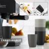 imageHomienly Wheat Straw Cups Set of 8 Unbreakable Drinking Cups Reusable Dishwasher Safe Water Glasses Kids Size 8 OZBlack Grey