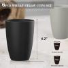 imageHomienly Wheat Straw Cups Set of 8 Unbreakable Drinking Cups Reusable Dishwasher Safe Water Glasses Kids Size 8 OZBlack Grey