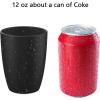 imageHomienly Wheat Straw Cups Set of 8 Unbreakable Drinking Cups Reusable Dishwasher Safe Water Glasses Kids Size 8 OZBlack Grey
