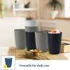 imageHomienly Wheat Straw Cups Set of 8 Unbreakable Drinking Cups Reusable Dishwasher Safe Water Glasses Kids Size 8 OZBlack Grey