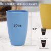 imageHomienly Wheat Straw Cups Set of 8 Unbreakable Drinking Cups Reusable Dishwasher Safe Water Glasses Kids Size 8 OZColorful