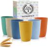 imageHomienly Wheat Straw Cups Set of 8 Unbreakable Drinking Cups Reusable Dishwasher Safe Water Glasses Kids Size 8 OZColorful