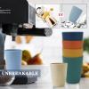 imageHomienly Wheat Straw Cups Set of 8 Unbreakable Drinking Cups Reusable Dishwasher Safe Water Glasses Kids Size 8 OZColorful