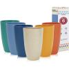 imageHomienly Wheat Straw Cups Set of 8 Unbreakable Drinking Cups Reusable Dishwasher Safe Water Glasses Kids Size 8 OZColorful