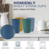 imageHomienly Wheat Straw Cups Set of 8 Unbreakable Drinking Cups Reusable Dishwasher Safe Water Glasses Kids Size 8 OZColorful