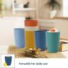 imageHomienly Wheat Straw Cups Set of 8 Unbreakable Drinking Cups Reusable Dishwasher Safe Water Glasses Kids Size 8 OZColorful
