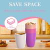 imageHomienly Wheat Straw Cups Set of 8 Unbreakable Drinking Cups Reusable Dishwasher Safe Water Glasses Kids Size 8 OZFlower Color