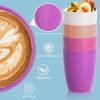 imageHomienly Wheat Straw Cups Set of 8 Unbreakable Drinking Cups Reusable Dishwasher Safe Water Glasses Kids Size 8 OZFlower Color