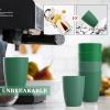 imageHomienly Wheat Straw Cups Set of 8 Unbreakable Drinking Cups Reusable Dishwasher Safe Water Glasses Kids Size 8 OZGreen Series