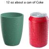 imageHomienly Wheat Straw Cups Set of 8 Unbreakable Drinking Cups Reusable Dishwasher Safe Water Glasses Kids Size 8 OZGreen Series