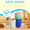 imageHomienly Wheat Straw Cups Set of 8 Unbreakable Drinking Cups Reusable Dishwasher Safe Water Glasses Kids Size 8 OZIsland Color