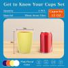 imageHomienly Wheat Straw Cups Set of 8 Unbreakable Drinking Cups Reusable Dishwasher Safe Water Glasses Kids Size 8 OZMondrian Colors