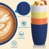 imageHomienly Wheat Straw Cups Set of 8 Unbreakable Drinking Cups Reusable Dishwasher Safe Water Glasses Kids Size 8 OZMondrian Colors