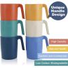 imageHomienly Wheat Straw Cups Set of 8 Unbreakable Drinking Cups Reusable Dishwasher Safe Water Glasses Kids Size 8 OZMulticolor