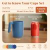 imageHomienly Wheat Straw Cups Set of 8 Unbreakable Drinking Cups Reusable Dishwasher Safe Water Glasses Kids Size 8 OZMulticolor