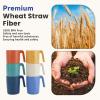 imageHomienly Wheat Straw Cups Set of 8 Unbreakable Drinking Cups Reusable Dishwasher Safe Water Glasses Kids Size 8 OZMulticolor